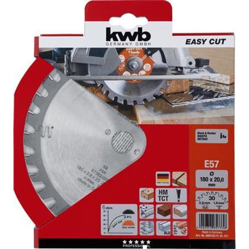 KWB Circular sawbl, Hm 180X20 57E