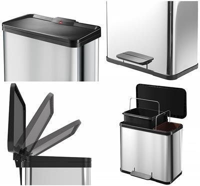 Hailo Mülleimer Oko Duo Plus L Edelstahl 17 + 9 Hailo Mülleimer Oko Duo Plus L Edelstahl 17 + 9