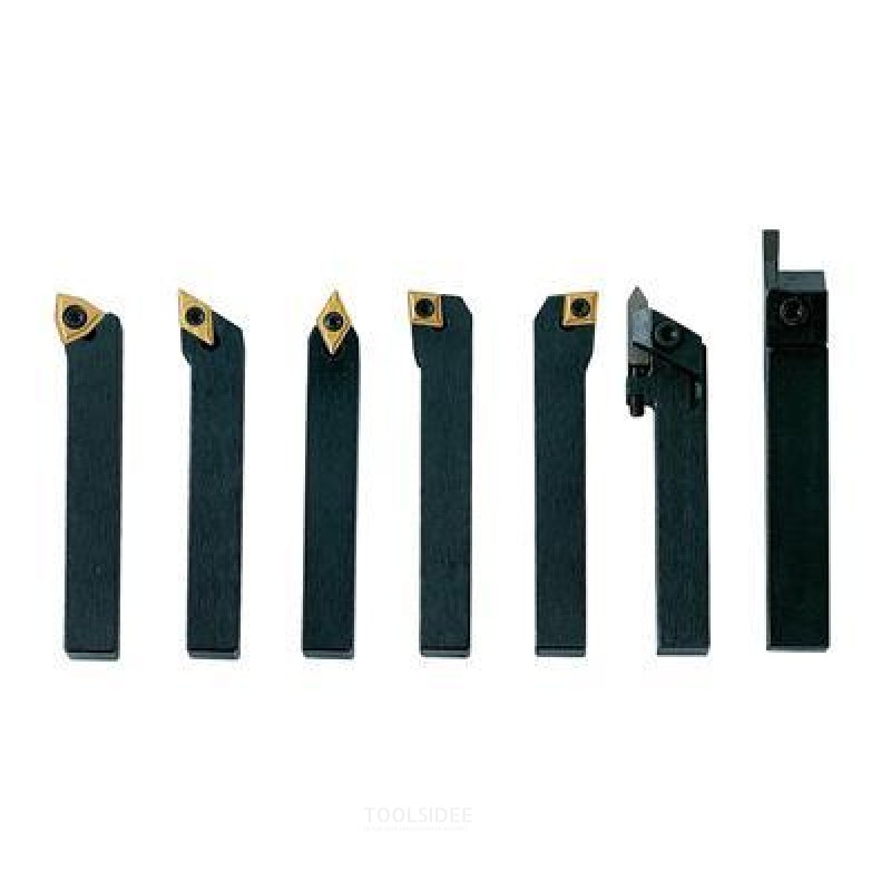 Turning tool set B, carbide inserts, 10mm, 7 pieces