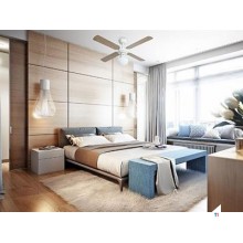 Bestron Loftblæser med lampe hvid / ahorn 102cm