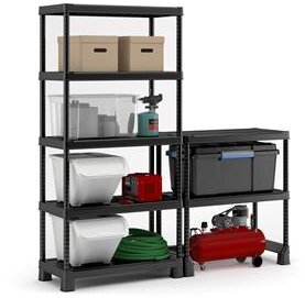 Keter Rack, Tribac, 5 Regale, 90 cm, schwarz