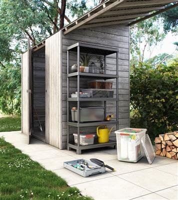 Keter Rack, Tribac, 5 Regale, 90 cm, schwarz