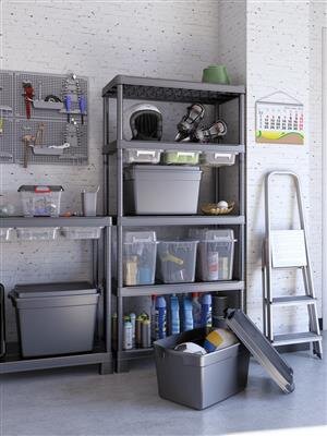 Keter Rack, Tribac, 5 Regale, 90 cm, schwarz