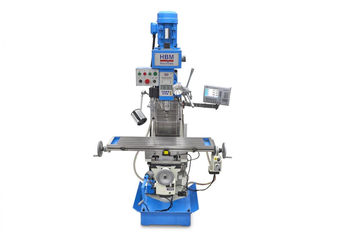 HBM BF 60 Profesjonell fresemaskin med 3 akse LCD Digital avlesningssystem HBM BF 60 Profesjonell fresemaskin med 3 akse LCD Digital avlesningssystem