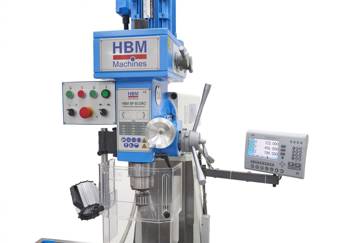 HBM BF 60 Profesjonell fresemaskin med 3 akse LCD Digital avlesningssystem HBM BF 60 Profesjonell fresemaskin med 3 akse LCD Digital avlesningssystem