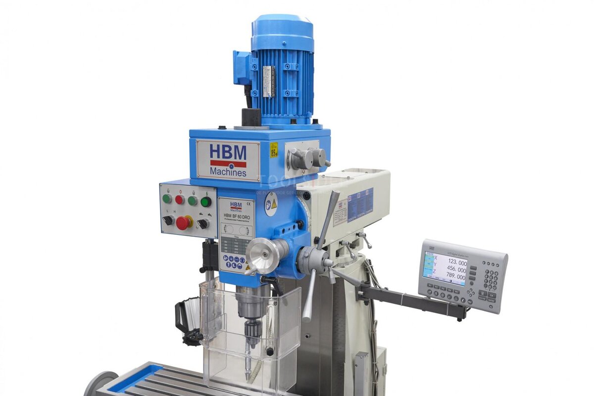 HBM BF 60 Profesjonell fresemaskin med 3 akse LCD Digital avlesningssystem HBM BF 60 Profesjonell fresemaskin med 3 akse LCD Digital avlesningssystem
