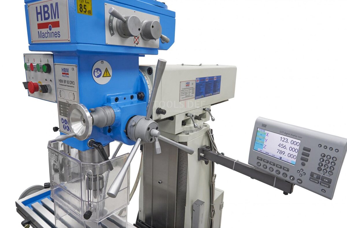 HBM BF 60 Profesjonell fresemaskin med 3 akse LCD Digital avlesningssystem HBM BF 60 Profesjonell fresemaskin med 3 akse LCD Digital avlesningssystem