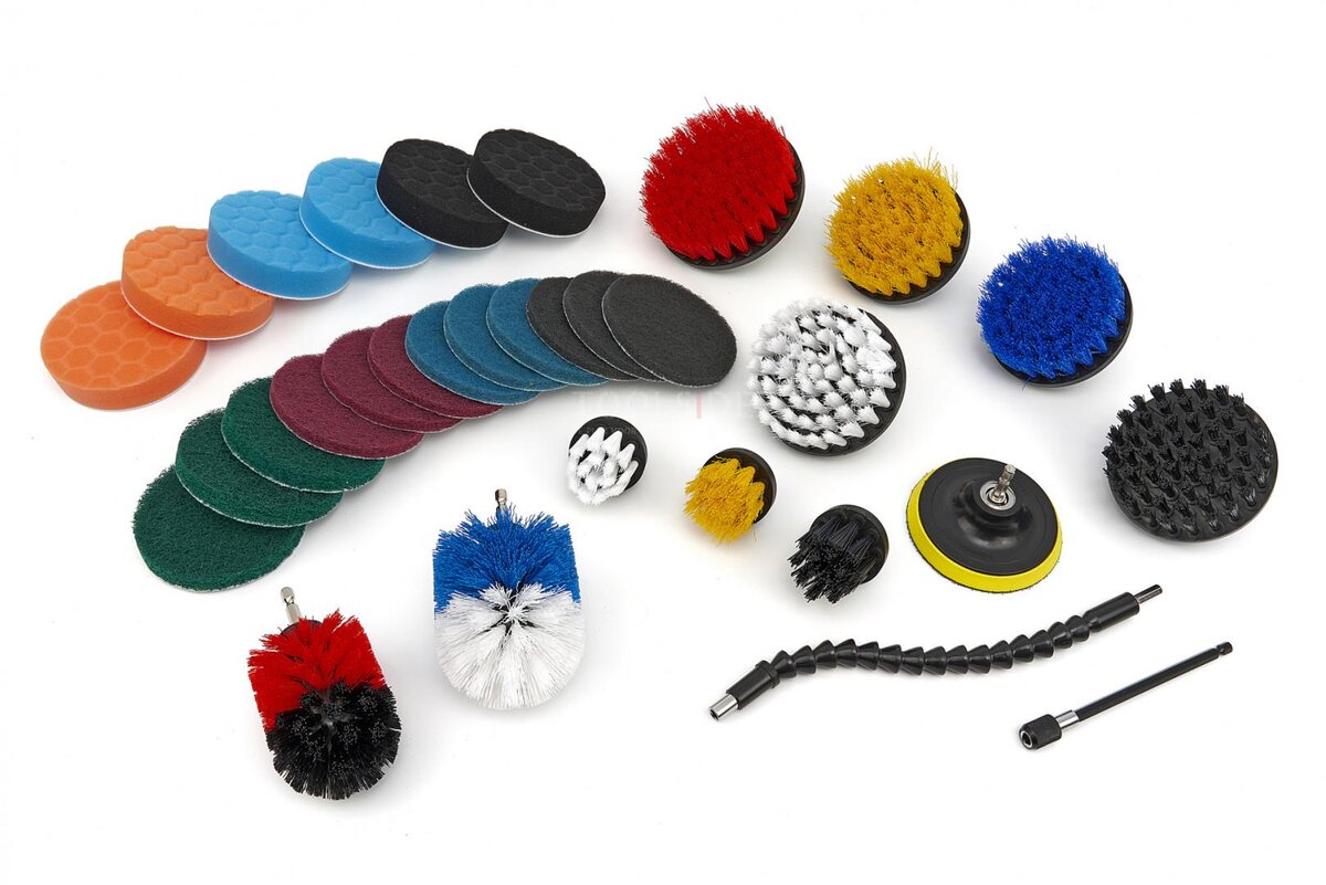 HBM 31 Delige Schoonmaakborstel, Schuur en Polijst Set Voor in de Boormachine