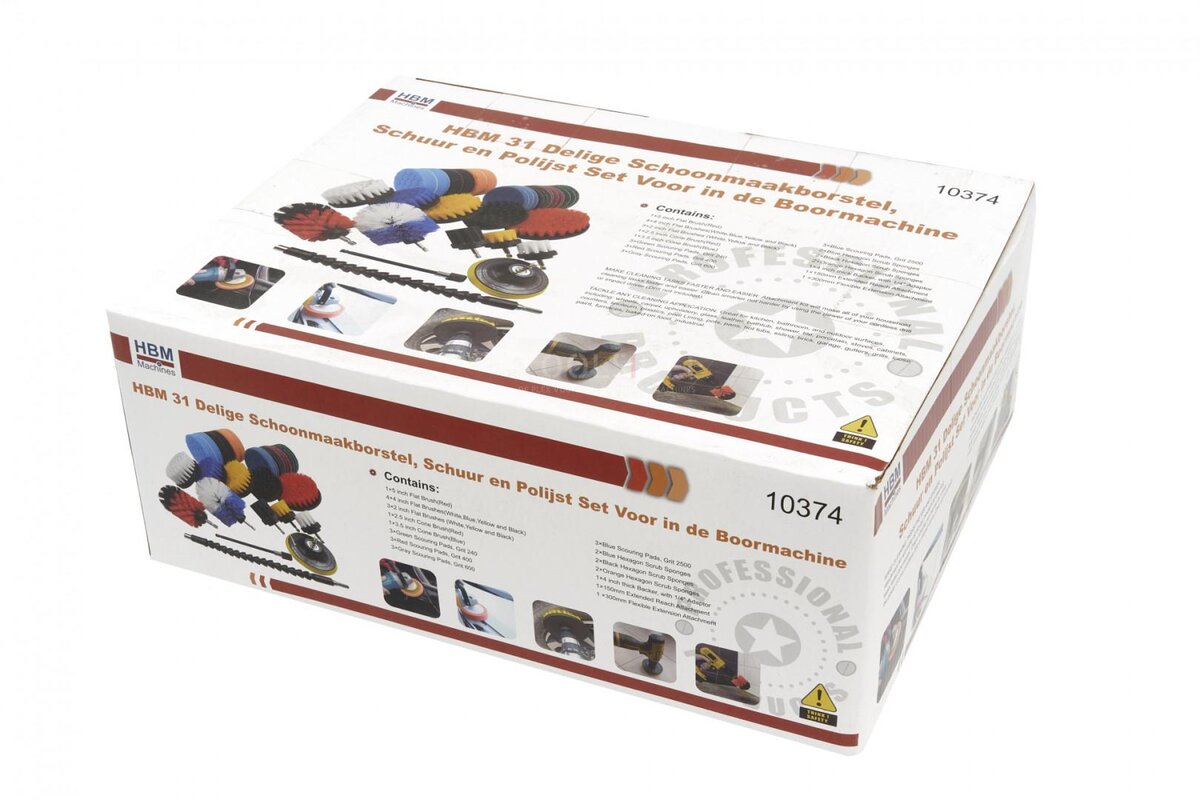 HBM 31 Delige Schoonmaakborstel, Schuur en Polijst Set Voor in de Boormachine