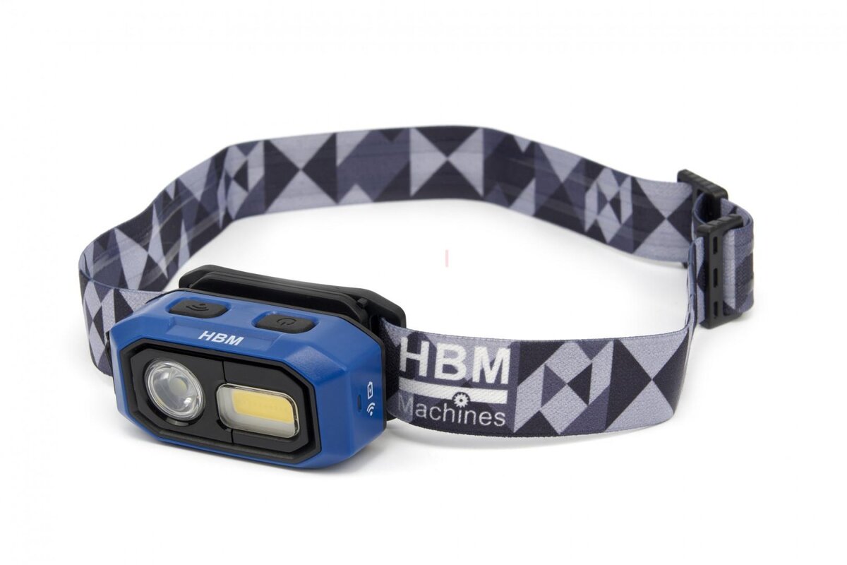 HBM Professionele Oplaadbare Hoofdlamp 480 Lumen, 3 Functies, Van 10 tot 100 % Dimbaar Met Bewegings