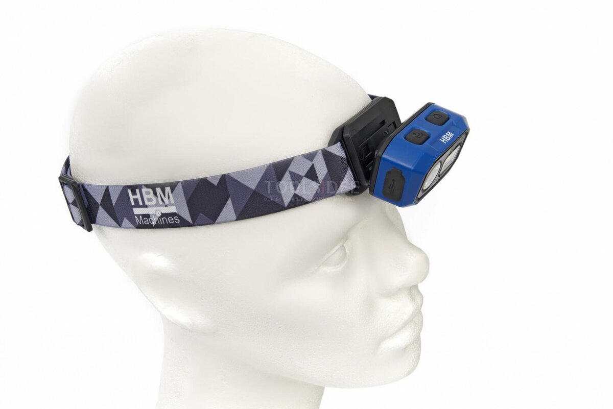 HBM Professionele Oplaadbare Hoofdlamp 480 Lumen, 3 Functies, Van 10 tot 100 % Dimbaar Met Bewegings