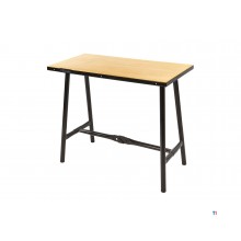 HBM 100 cm. heavy quality folding workbench with black wooden top