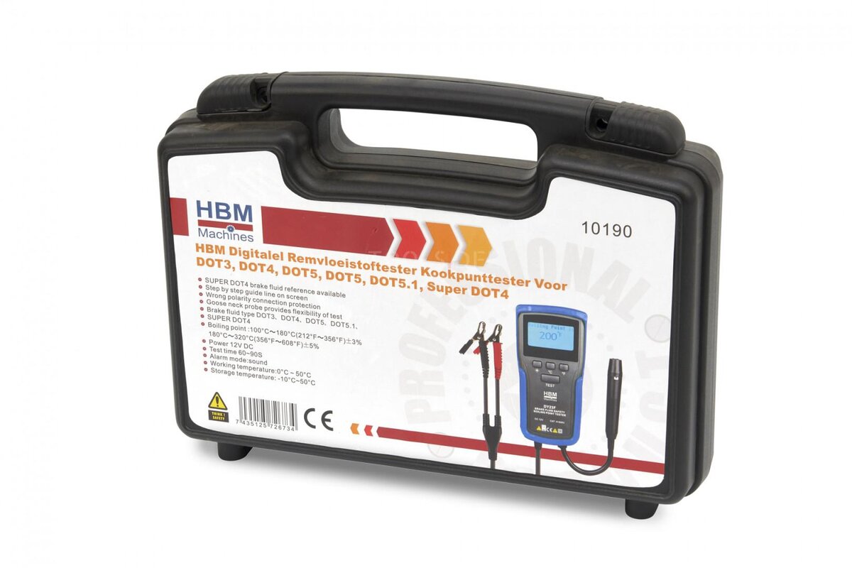 Digitales Bremsflüssigkeits- und Siedepunktmessgerät von HBM (für DOT 3, DOT 4, DOT 5, DOT 5.1 und Super DOT 4)