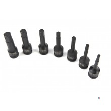 HBM 7-delt langt sekskantsokkelsett med 3/8 feste