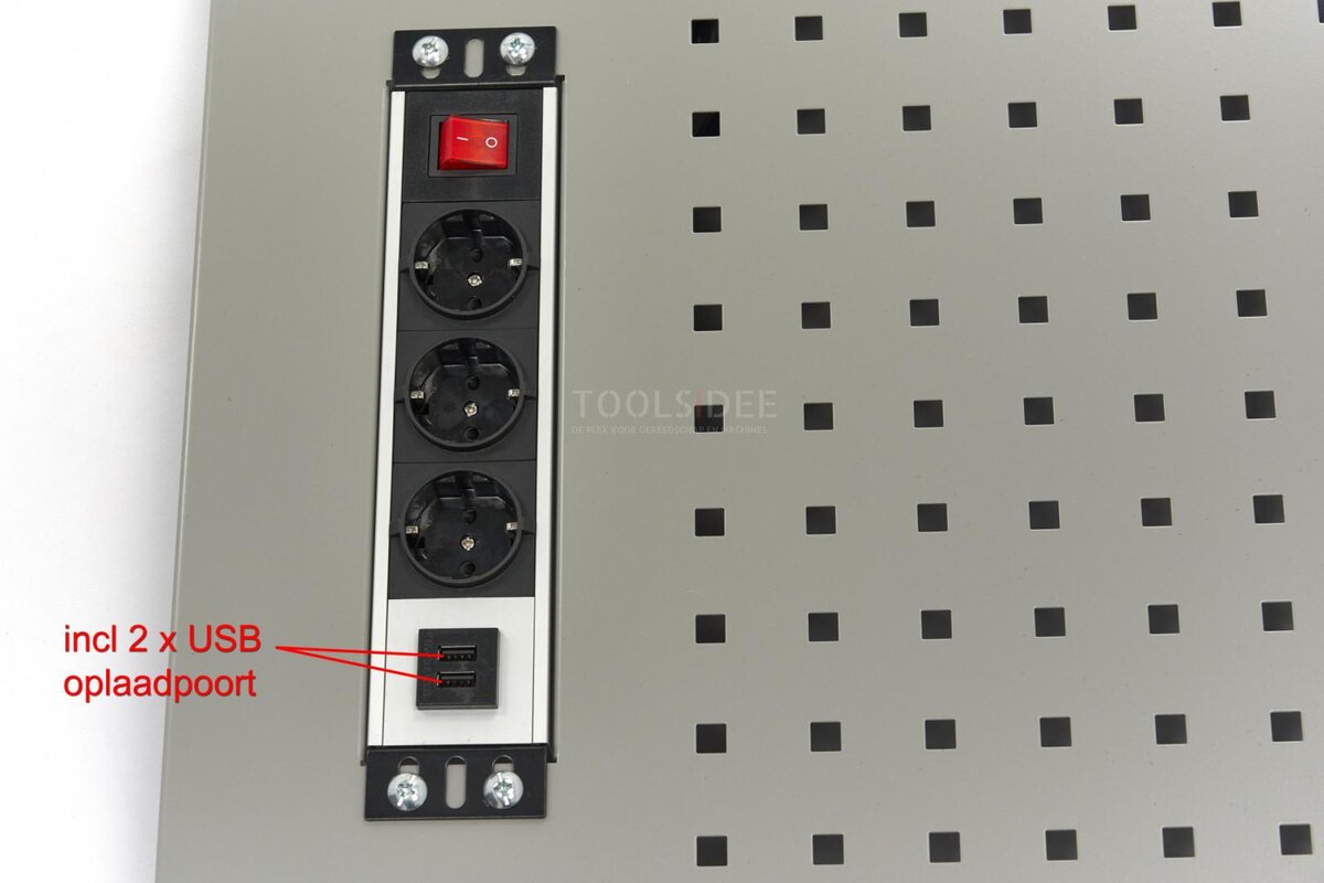 HBM Werkzeugtafel 105 x 61 cm inklusive Steckdose für Werkstattausrüstung