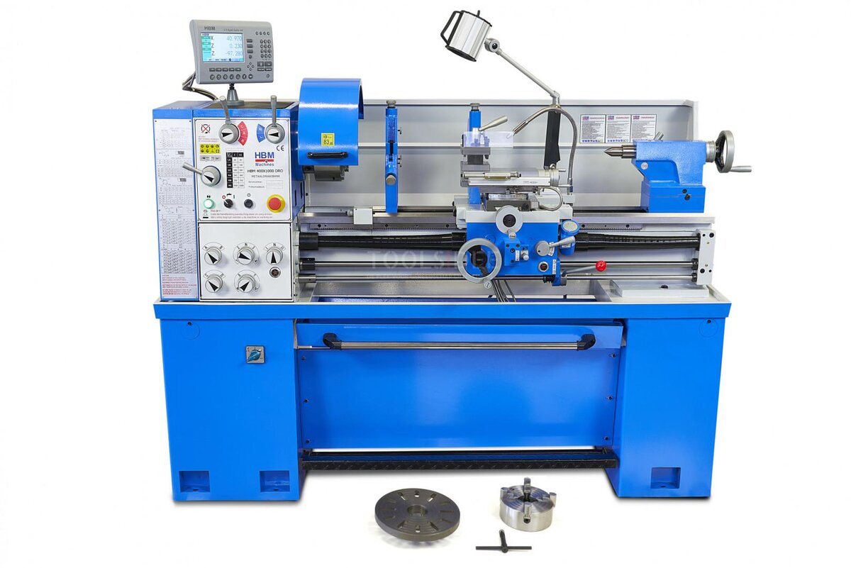 HBM 400 X 1000 Metal Lathe With 3 Axis LCD Digital Readout System HBM 400 X 1000 Metal Lathe With 3 Axis LCD Digital Readout System