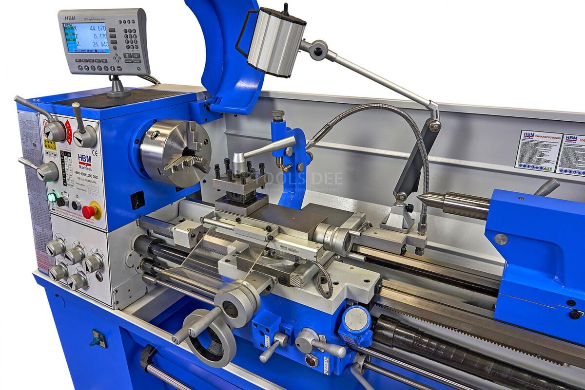 HBM 400 X 1000 Metal Lathe With 3 Axis LCD Digital Readout System HBM 400 X 1000 Metal Lathe With 3 Axis LCD Digital Readout System