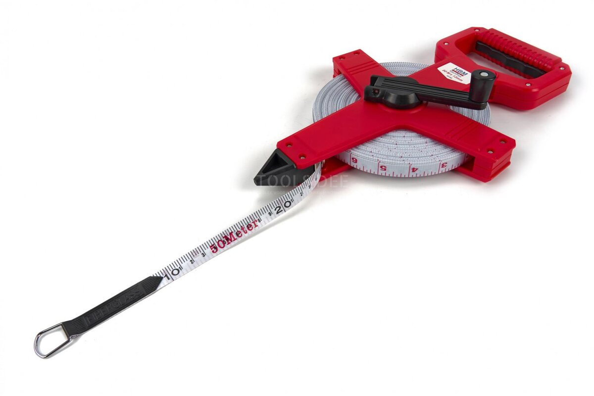 HBM 50 mx 13 mm Glasfiber målebånd, målebånd, landmåler HBM 50 mx 13 mm Glasfiber målebånd, målebånd, landmåler