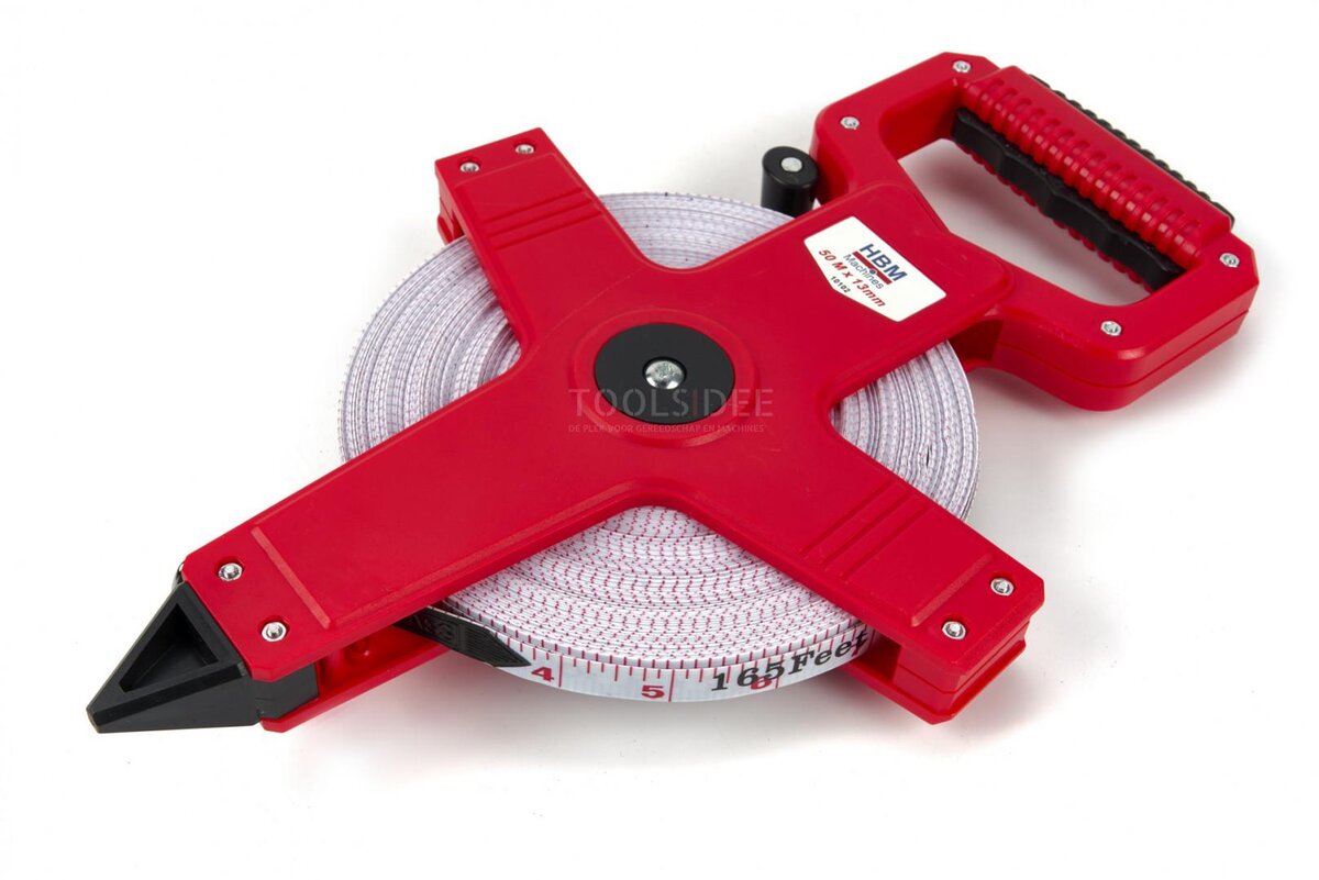 HBM 50 mx 13 mm Glasfiber målebånd, målebånd, landmåler HBM 50 mx 13 mm Glasfiber målebånd, målebånd, landmåler
