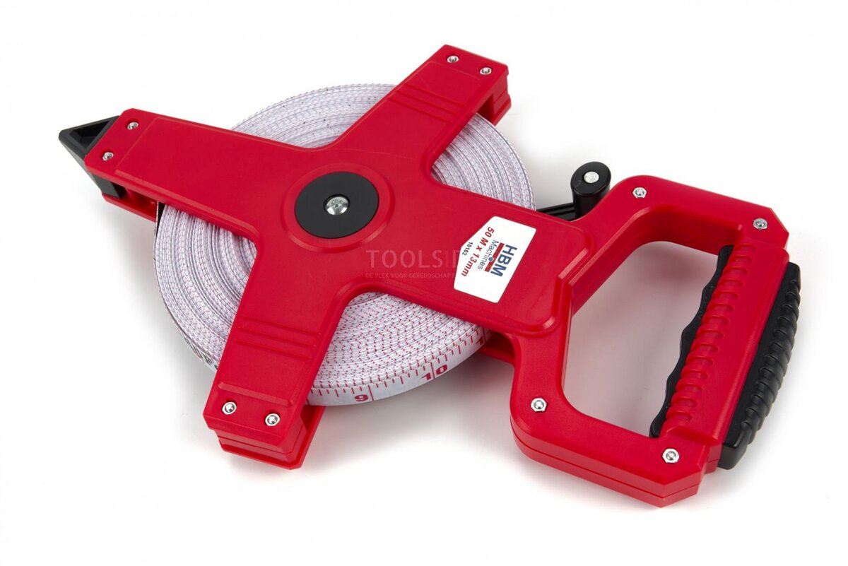 HBM 50 mx 13 mm Glasfiber målebånd, målebånd, landmåler HBM 50 mx 13 mm Glasfiber målebånd, målebånd, landmåler