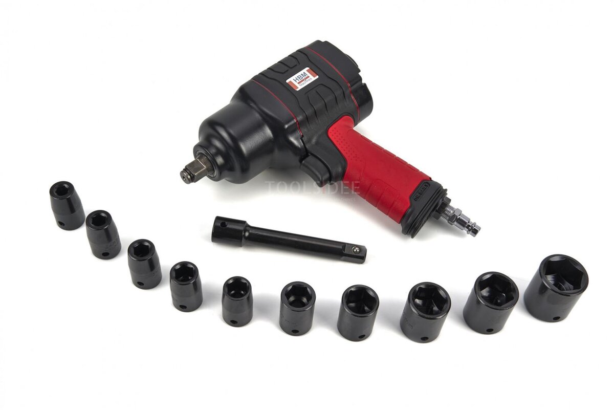 HBM 1/2 Professional Composite Impact Wrench Set 800NM