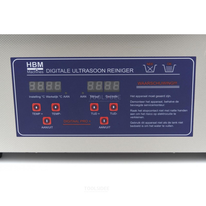Limpiador ultrasónico profesional HBM de 15 litros