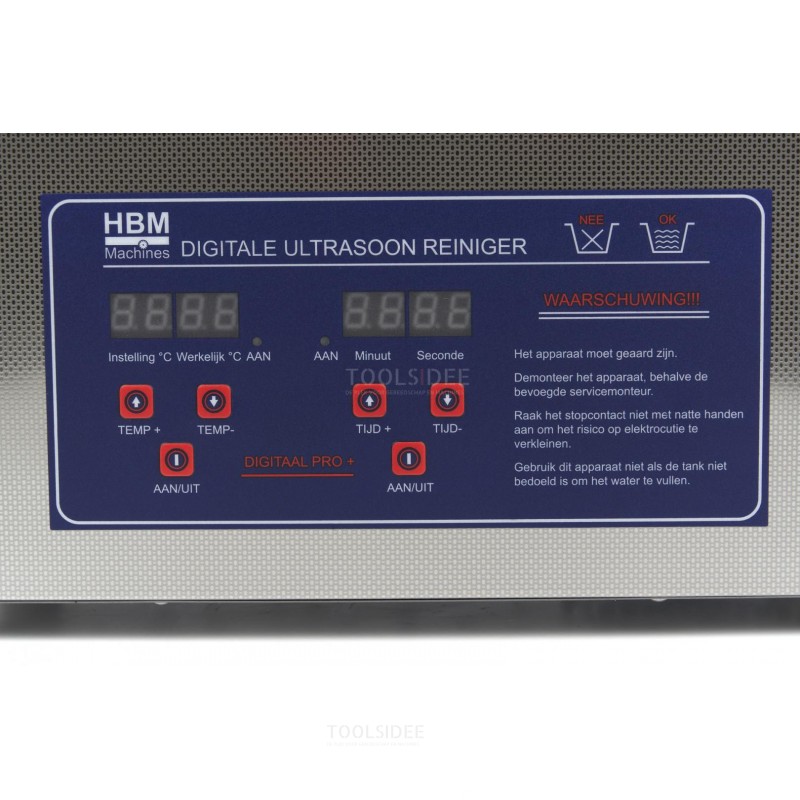 HBM 6,5 litran ammattikäyttöön tarkoitettu ultraäänipuhdistusaine