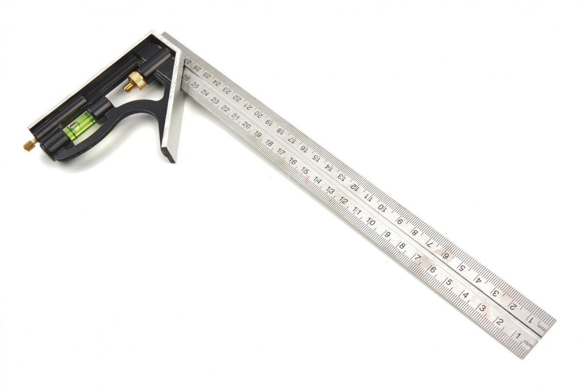 HBM 300 mm. Verstelbare Combinatie Winkelhaak Met Libel