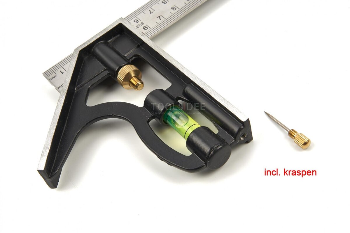 HBM 300 mm. Verstelbare Combinatie Winkelhaak Met Libel