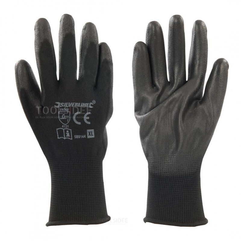 Silverline handske med sort håndflade