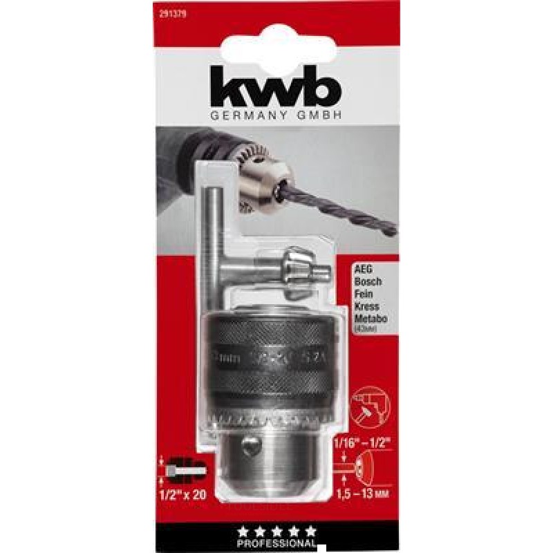 KWB borrchuck 13mm-1-2X20 Bi, hål, Krt
