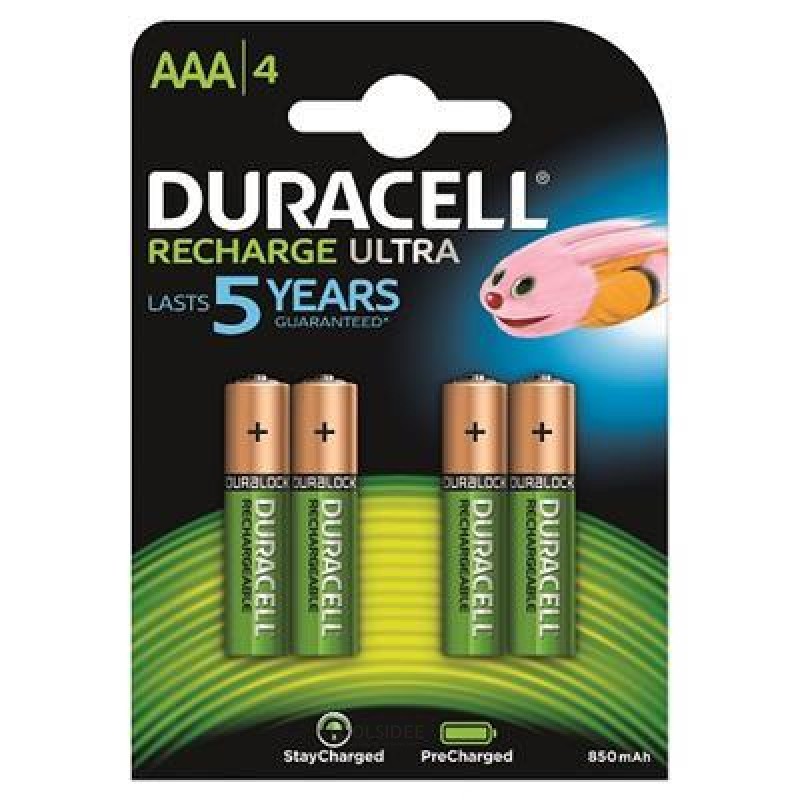 Duracell genopladelige batterier Ultra AAA 4stk.