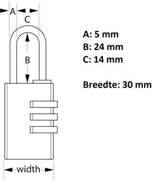 MasterLock hængelås, 30 mm, aluminium, 3 cifre