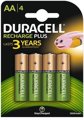 Duracell uppladdningsbara batterier plus AA 4st.