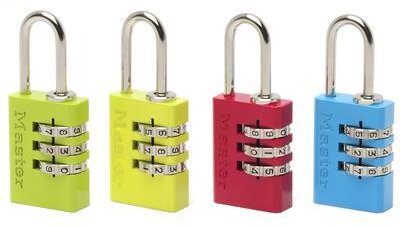 MasterLock Hængelås, 30mm, alu, 3 cifre, farve