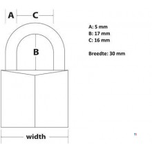 MasterLock Vorhängeschloss 30mm, Edelstahl, O5mm