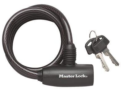 MasterLock Kabelslot, staal, 1,8m, 8mm, zwart