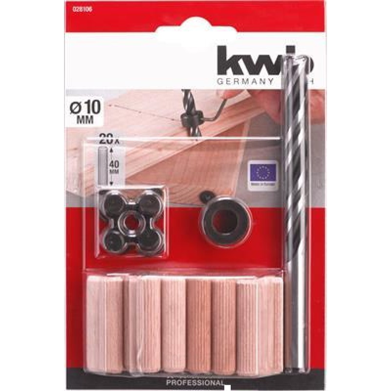 KWB Wooden Duvel With Drill 10 In Set