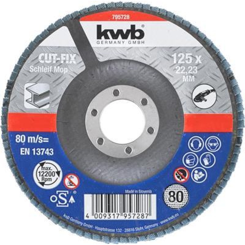 KWB Grinding mop Cut-Fix 125 K 80 Loose