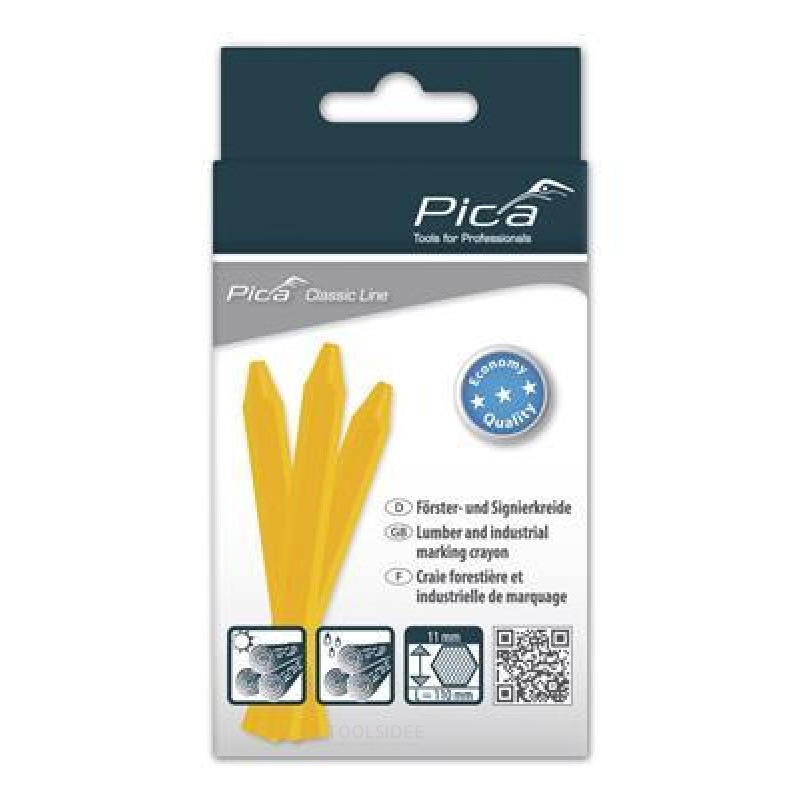 Pica 12pcs 591/44 ECO Marking Chalk 11x110mm yellow