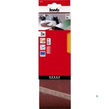 KWB Bande abrasive corindon K100 3 pièces 75x510 mm