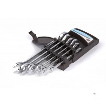 HBM 6-piece ring, ratchet, open-ended spanner set, English sizes HBM 6-piece ring, ratchet, open-ended spanner set, English sizes