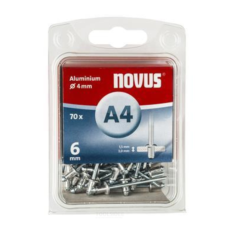 Novus Blindnitte A4 X 6mm, Alu SB, 70 stk.