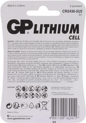 GP CR2430 Lithium button cell 3V 2pcs GP CR2430 Lithium button cell 3V 2pcs