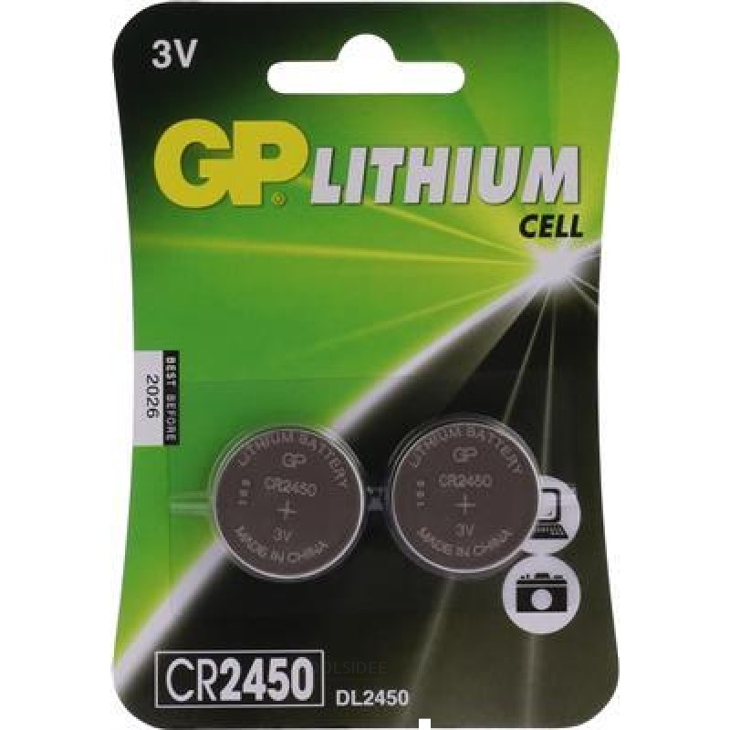 GP CR2450 Pile bouton Lithium 3V 2pcs