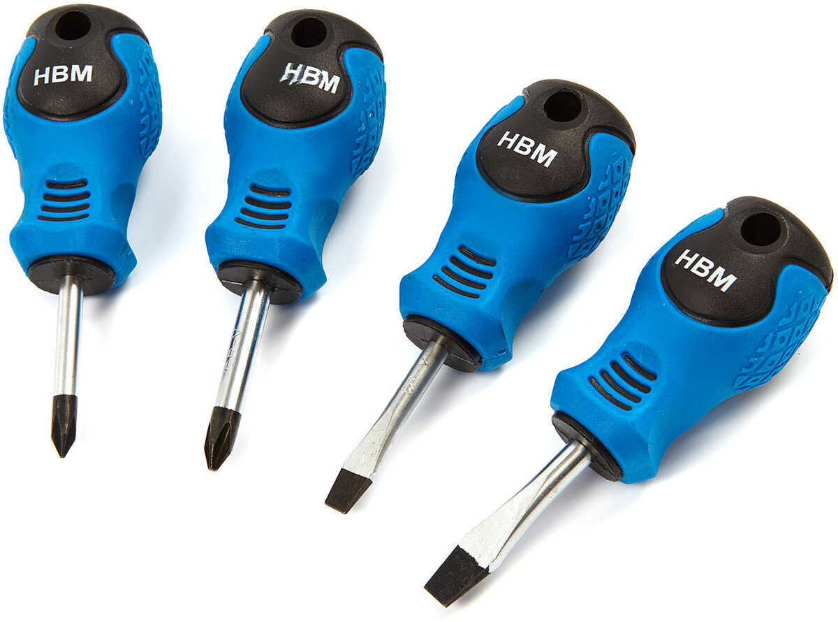 Hbm 4-delt stubbie skruetrækkersæt