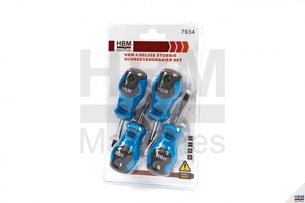 Hbm 4-delt stubbie skruetrækkersæt