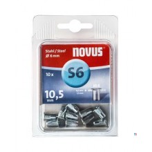 Novus Dado per rivetti ciechi M4 X 10,5 mm, Acciaio, 10 pz.
