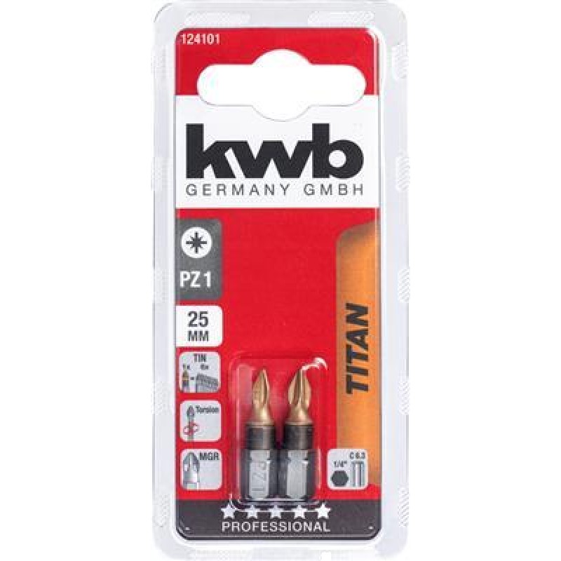 KWB 2 Bits 25mm Titaan Pz 1 Kaart