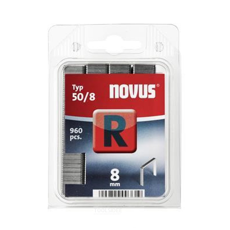 Novus häftklammer med platt tråd R 50 / 8mm, 960 st.